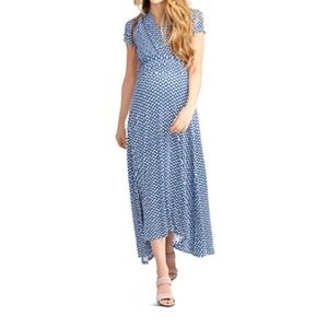 NOM Caroline Maternity & Nursing Maxi Dress Large